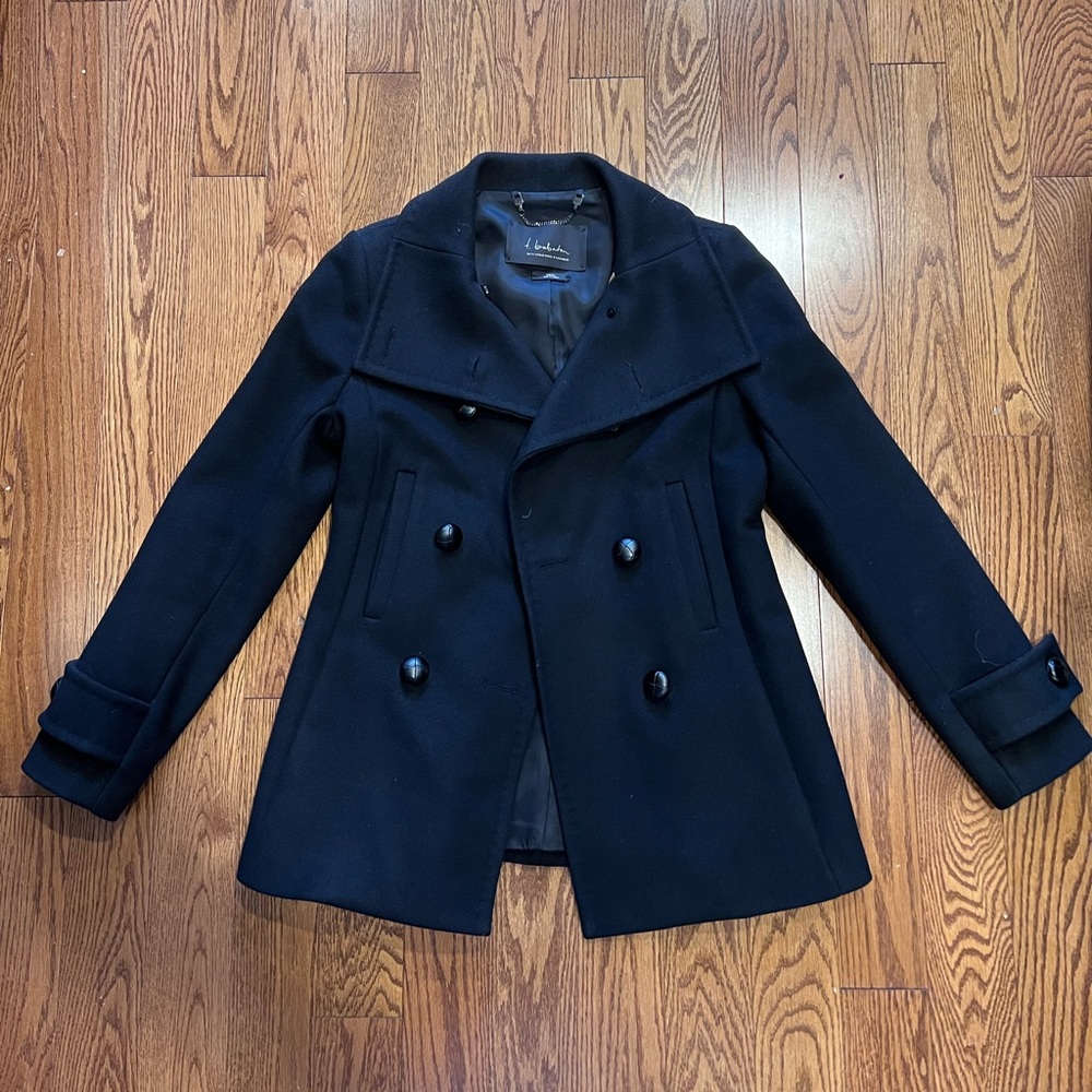 Aritzia Black Wool Peacoat